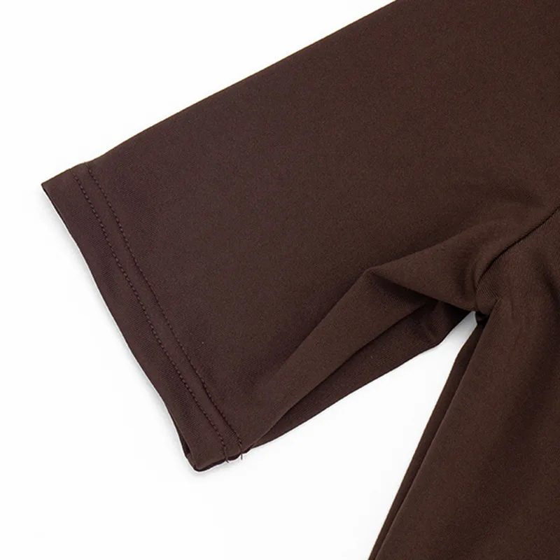 Talenza Elegant Ruched Mini Dress Women's Fashion Solid Vintage Brown Bodycon Sexy Dress Summer High Waist Party Y2k Women Dress