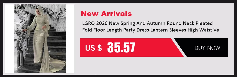 LGRQ early autumn turtleneck full sleeves shinny ruffles pullover Arabic styles floor length vacation dress female vestido