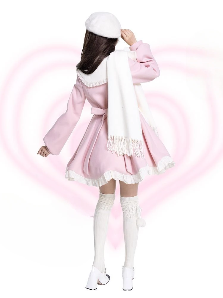 Japanese Kawaii Lolita Lace Patchwork Sweet Dress Coat Women Y2k Aesthetic Contrast Color Dresses Elegant Cute Party Vestidos