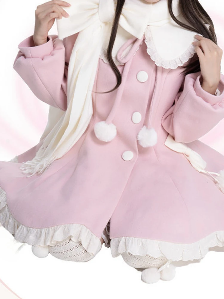 Japanese Kawaii Lolita Lace Patchwork Sweet Dress Coat Women Y2k Aesthetic Contrast Color Dresses Elegant Cute Party Vestidos