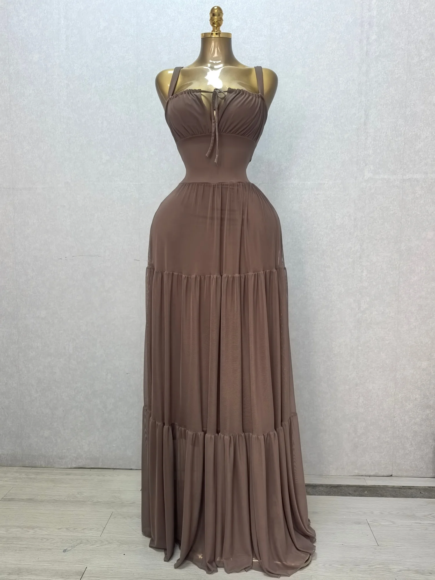 CM.YAYA 2026 Summer Women Halter Sleeveless Strapless Long Maxi Dress Slim Evening Birthday Beach Sexy Vacation Party Dresses