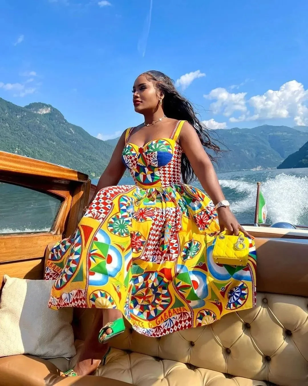 Dress Women Long Dresses Sling Strapless Sleeveless Print Floral A Line Vestidos Streetwear Elegant Splice Y2k High Waist Party