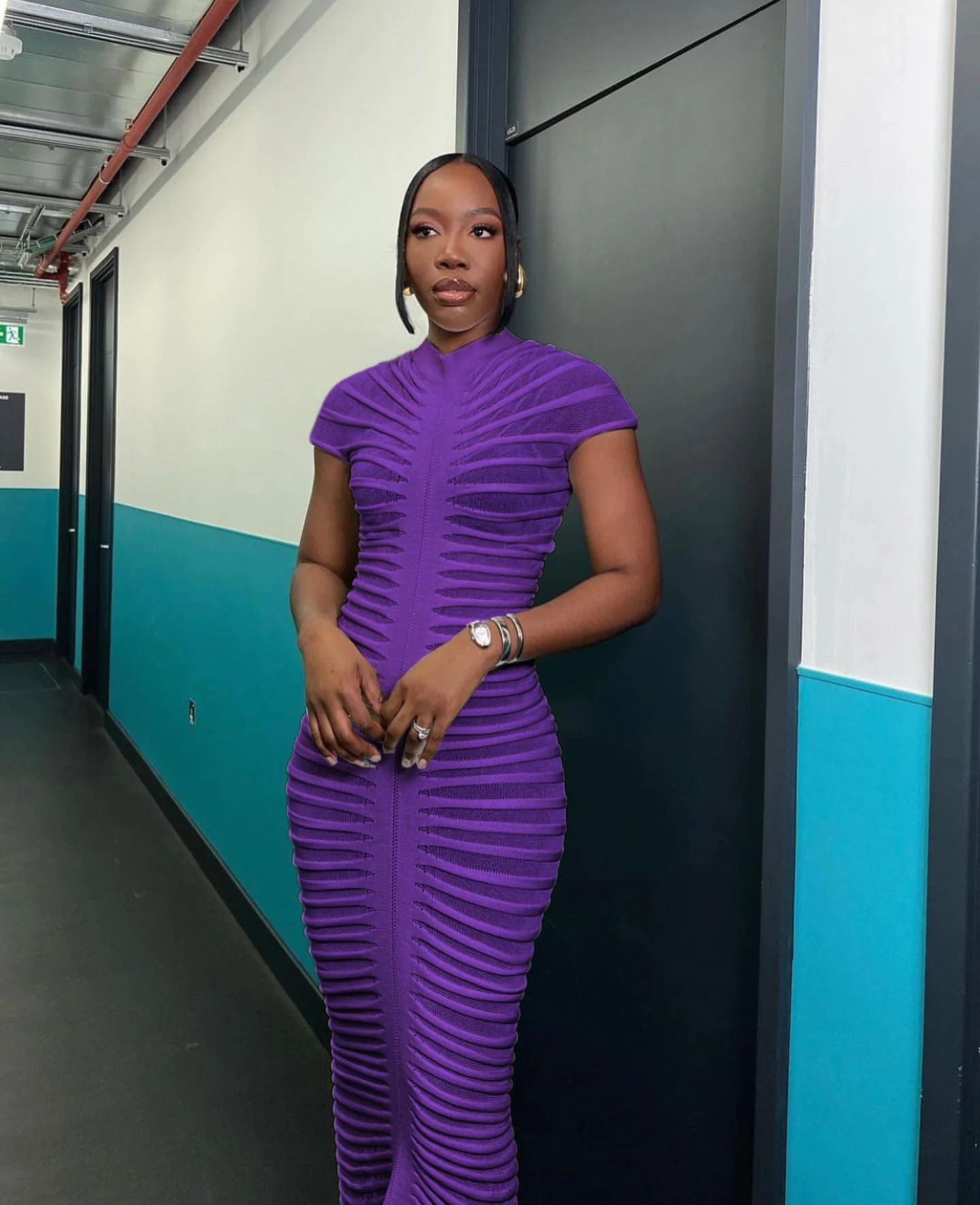 Sexy Bodycon Long Dress Women 2025 Summer Slim Fashion Short Sleeve Bandage Maxi Party Dresses Woman Skirt Elegant Vestidos