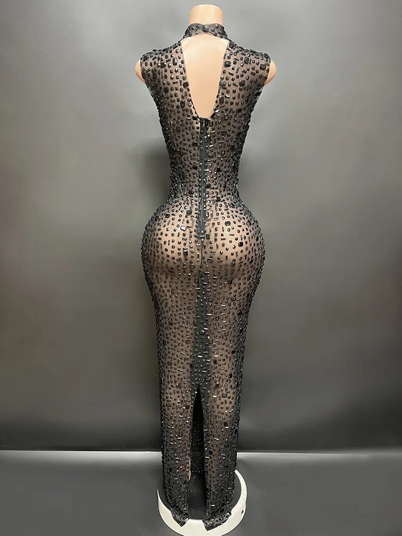 Elegant Luxury Crystal Party Dress Birthday Celebration Dress Bride Diamond Long Prom Dress Mother Formal Grand Party Dress