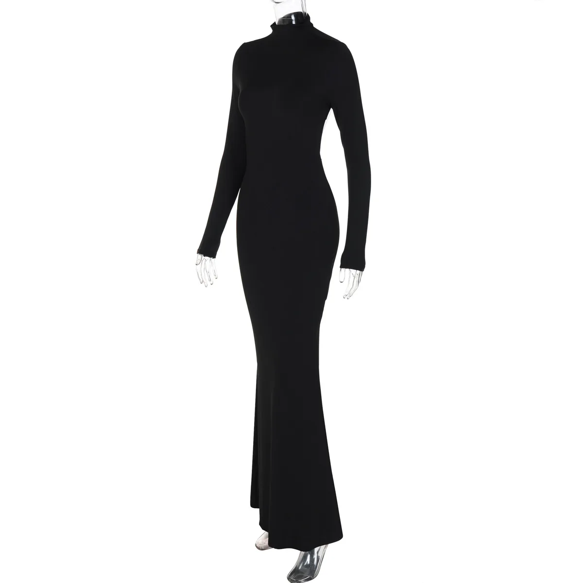 Ladies Autumn Elegant Evening Party Dress Women Long Sleeve Backless Bodycon Maxi Dresses Night Clubwear Streetwear Fall Outfits