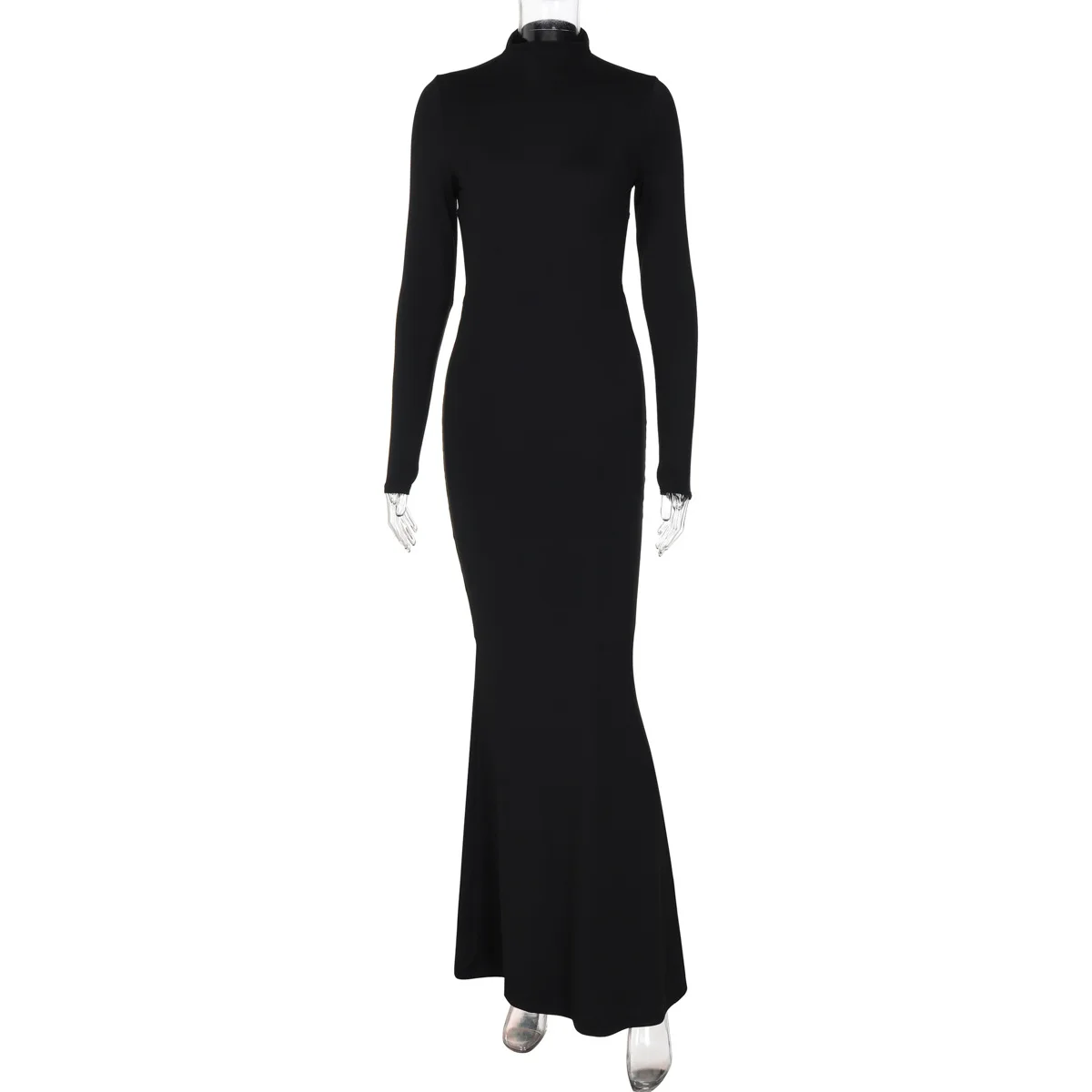 Ladies Autumn Elegant Evening Party Dress Women Long Sleeve Backless Bodycon Maxi Dresses Night Clubwear Streetwear Fall Outfits