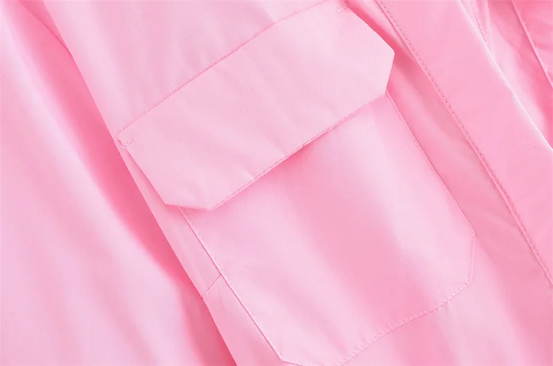 Women's Short Sleeve Shirt Dress With Casual Pockets Decoration Classic Long Dresses Summer Fashion Lapel Vestidos Para Mujer