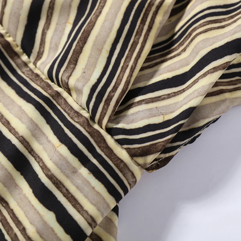 Casual Stripe Maxi Dresses Women Loose Full Sleeves Deep V-neck Ankle-length Dress 2026 New Ladies Summer Vacation Beach Outfit