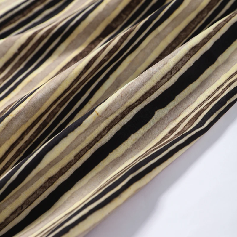 Casual Stripe Maxi Dresses Women Loose Full Sleeves Deep V-neck Ankle-length Dress 2026 New Ladies Summer Vacation Beach Outfit