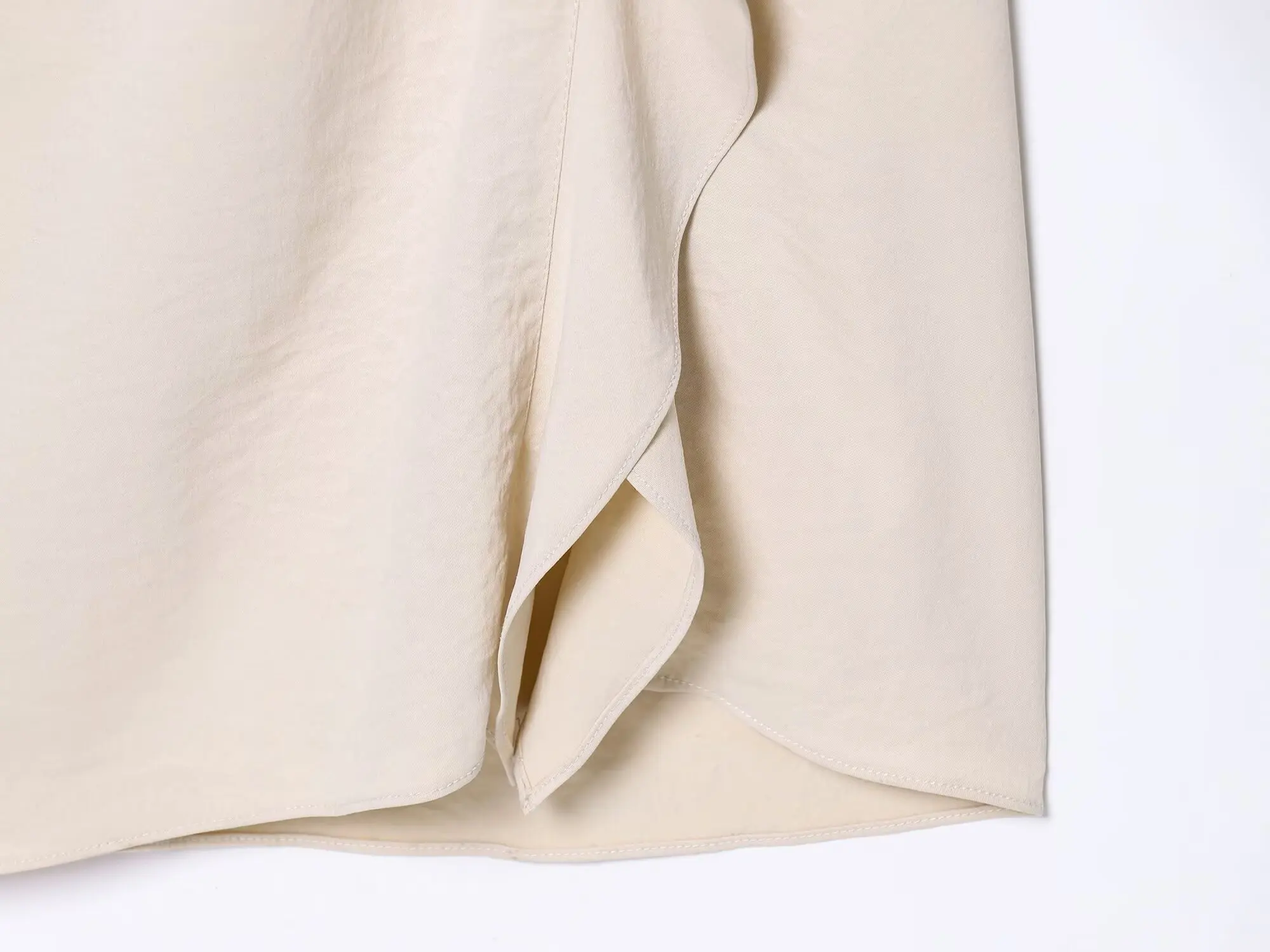 HH Women New Fashion Round Neck Pleated Short Sleeve Waist Dress Women Casual Sexy Side Zipper Button Solid Midi Summer Dress