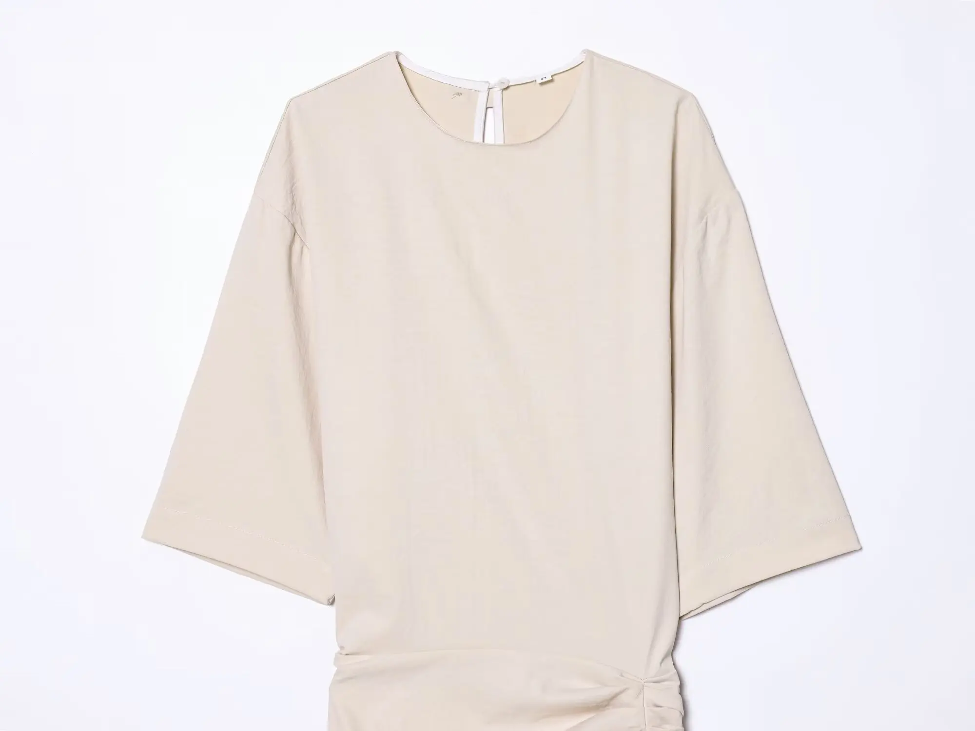 HH Women New Fashion Round Neck Pleated Short Sleeve Waist Dress Women Casual Sexy Side Zipper Button Solid Midi Summer Dress