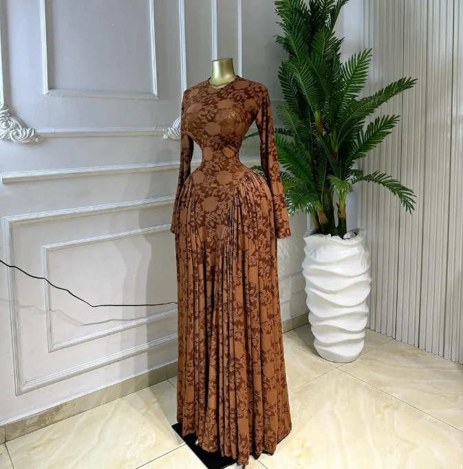 CM.YAYA Women Lace Up O-neck Long Sleeve Big Swing A-line Maxi Dress 2026 Sexy Parties Education Vacation Long Dresses Vestidos