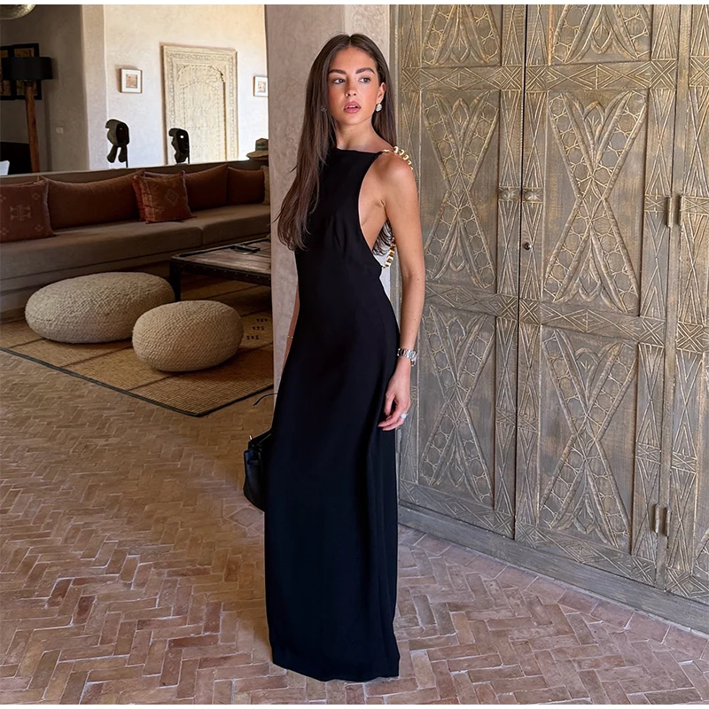 Sexy Beading Suspender Backless Dress Women Polka Dot Sleeveless Bodycon Party Dresses 2026 Summer Lady New Slim Street Robes