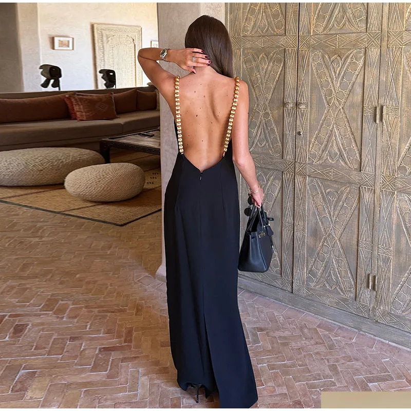 Sexy Beading Suspender Backless Dress Women Polka Dot Sleeveless Bodycon Party Dresses 2026 Summer Lady New Slim Street Robes