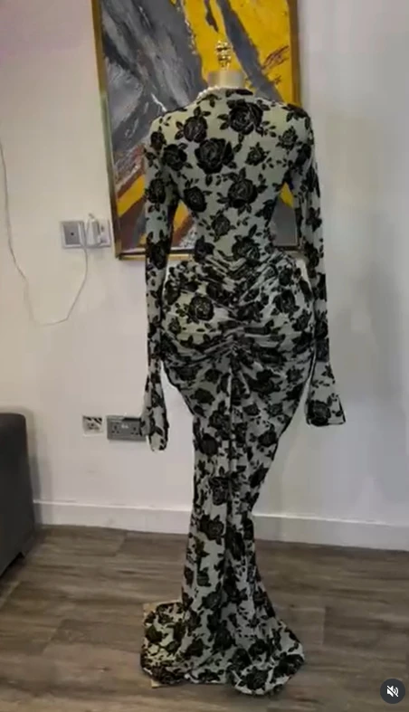 CM.YAYA 2025 Fall Women Long Sleeve Stacked Mesh See Though with Lining Bodycon Long Dress Evening Birthday Sexy Party Dresses