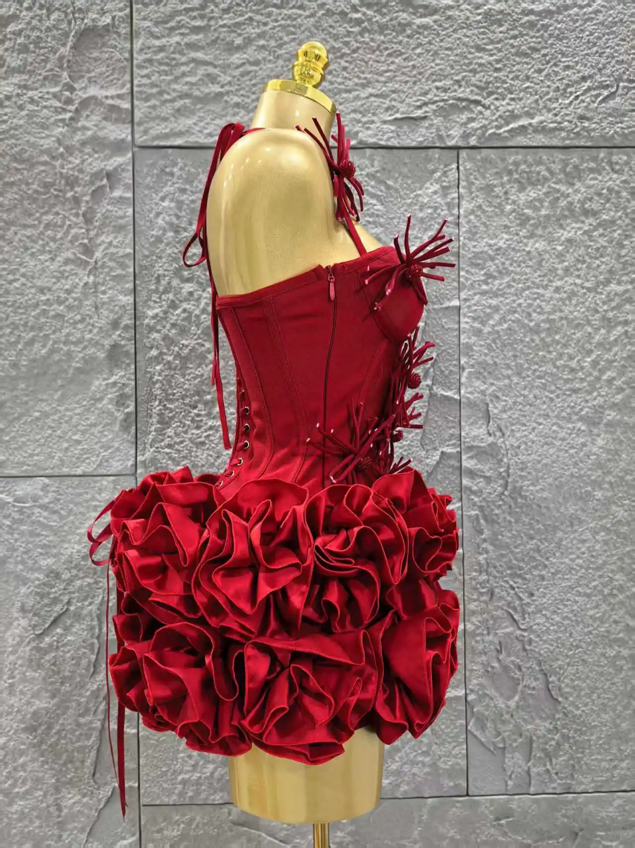 Elegant Skinny Luxury Birthday Party Red Black Bandage Outfit Women Sexy Halter Prom Gown Celebrity Club Two Piece Set Cocktail
