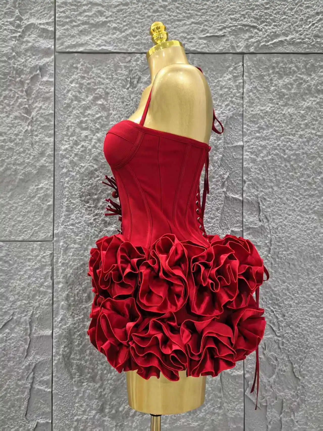 Elegant Skinny Luxury Birthday Party Red Black Bandage Outfit Women Sexy Halter Prom Gown Celebrity Club Two Piece Set Cocktail