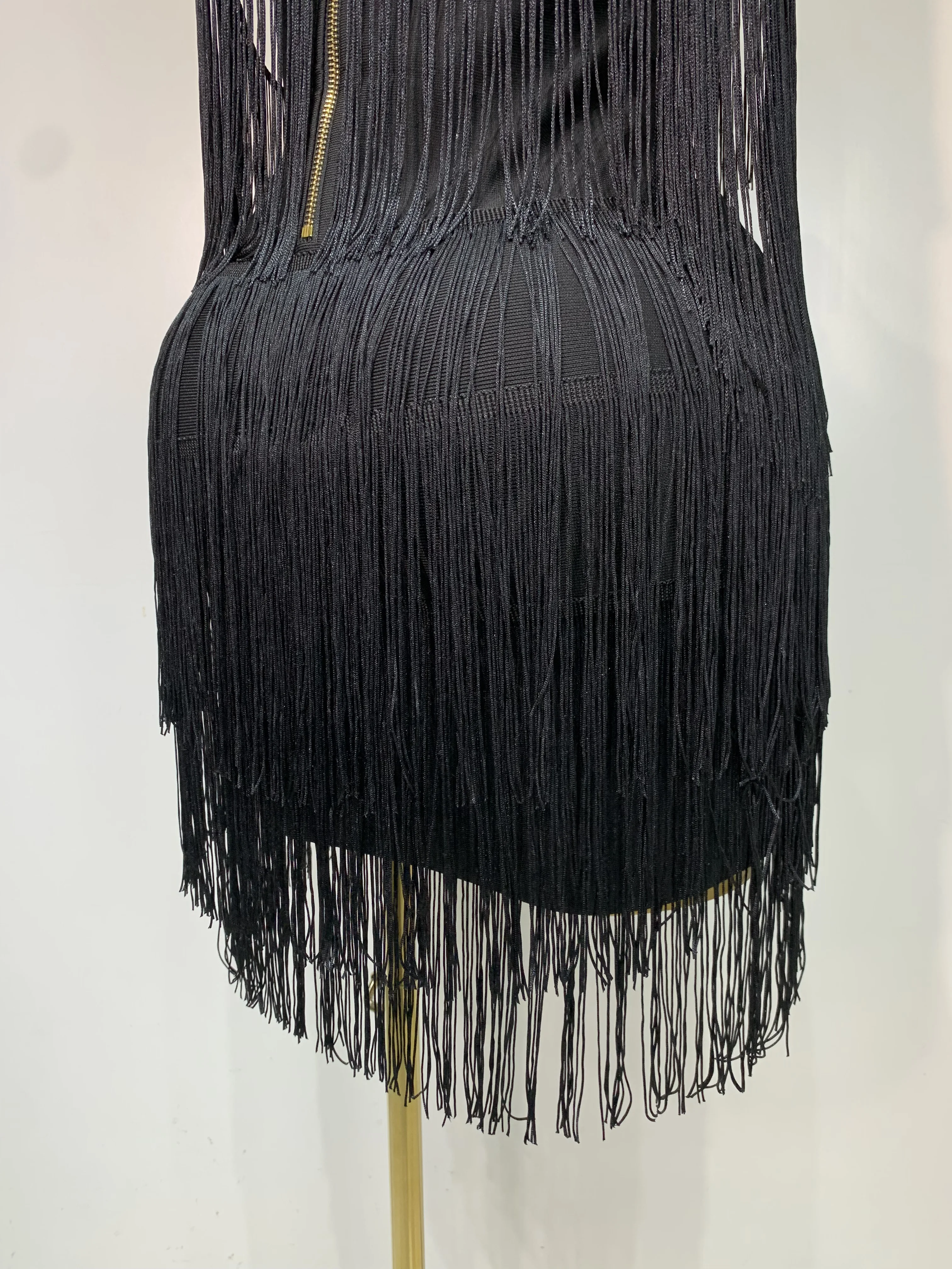 Women Sexy Strapless Tassel Off Shoulder Bandage Dress Fancy Club Celebrity Evening Party Mini Bodycon Dress Birthday Vestido