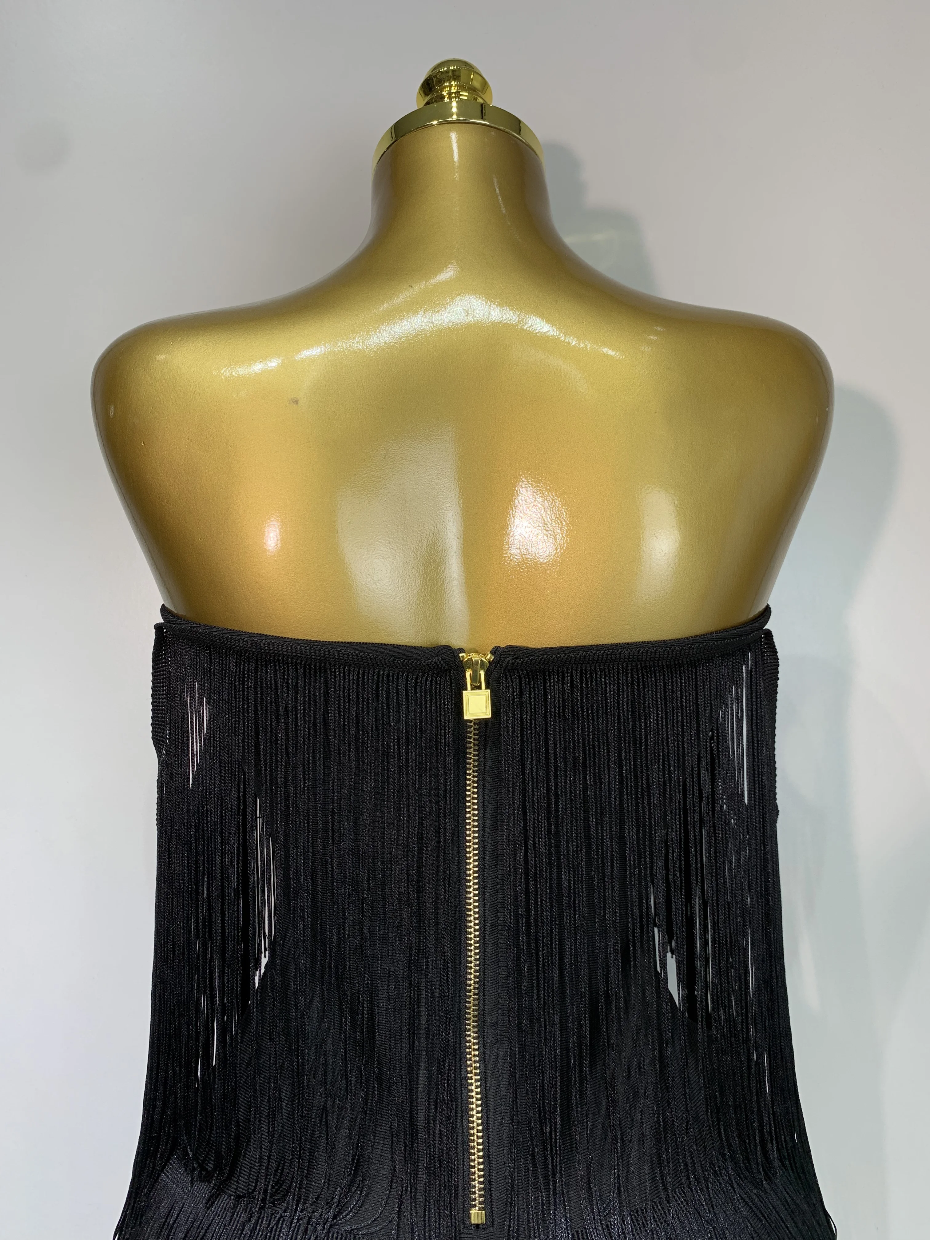 Women Sexy Strapless Tassel Off Shoulder Bandage Dress Fancy Club Celebrity Evening Party Mini Bodycon Dress Birthday Vestido