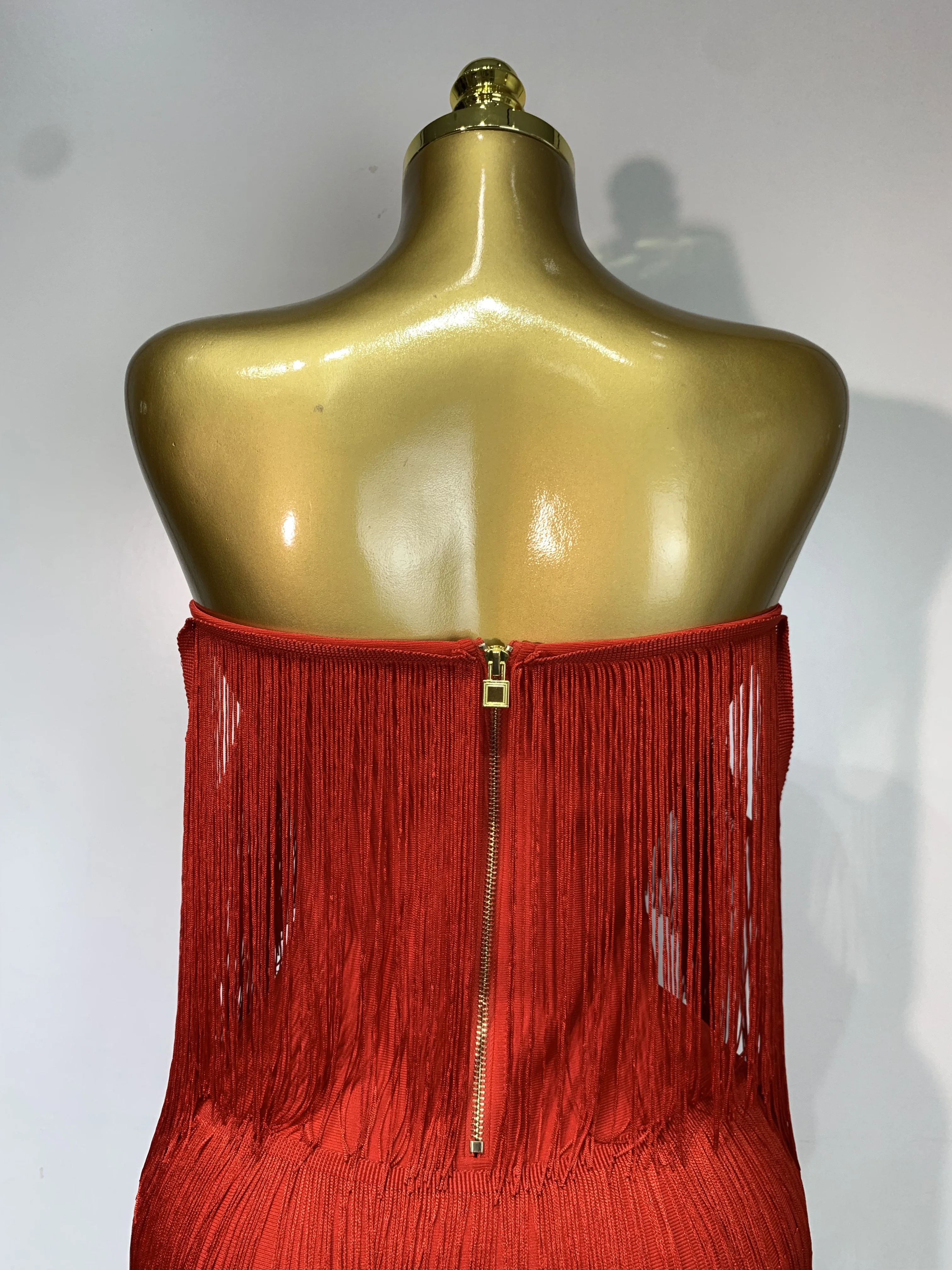 Women Sexy Strapless Tassel Off Shoulder Bandage Dress Fancy Club Celebrity Evening Party Mini Bodycon Dress Birthday Vestido