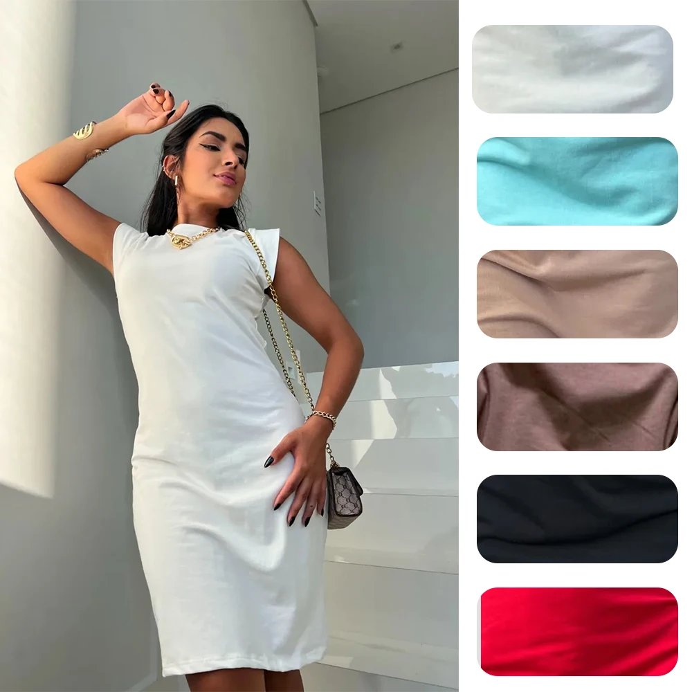 Sexy Sleeveless Cotton Dress Delicate Colors Soft Comfortable Fit Summer Date Night Casual Outfit for Women