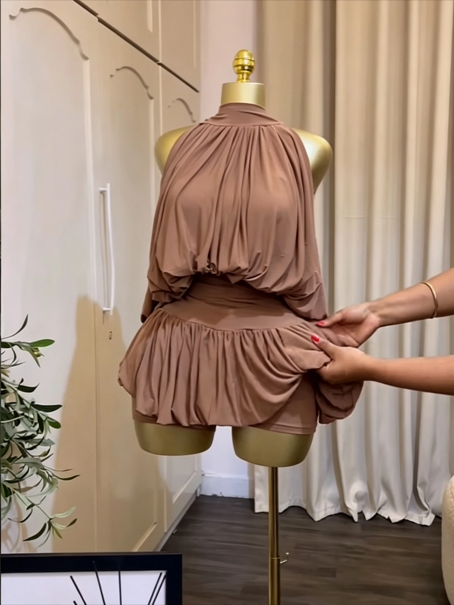CM.YAYA Women Dress Sleeveless Halter Ruched Ball Gown Mini Dress with Shorts 2026 Beach Party Elegant Holiday Birthday Outfits