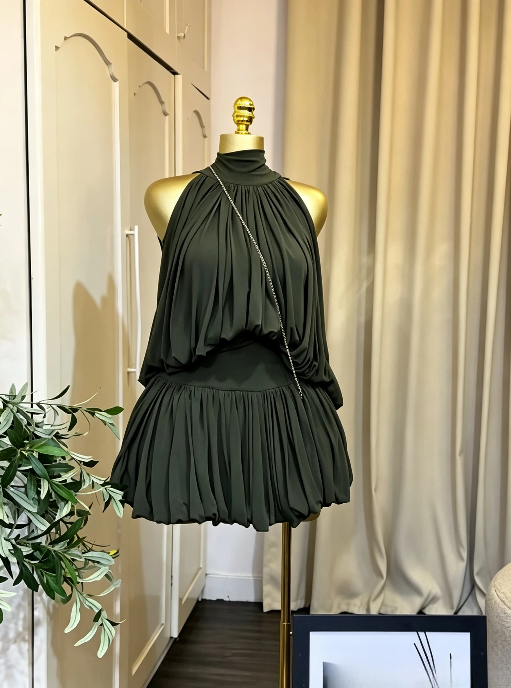 CM.YAYA Women Dress Sleeveless Halter Ruched Ball Gown Mini Dress with Shorts 2026 Beach Party Elegant Holiday Birthday Outfits