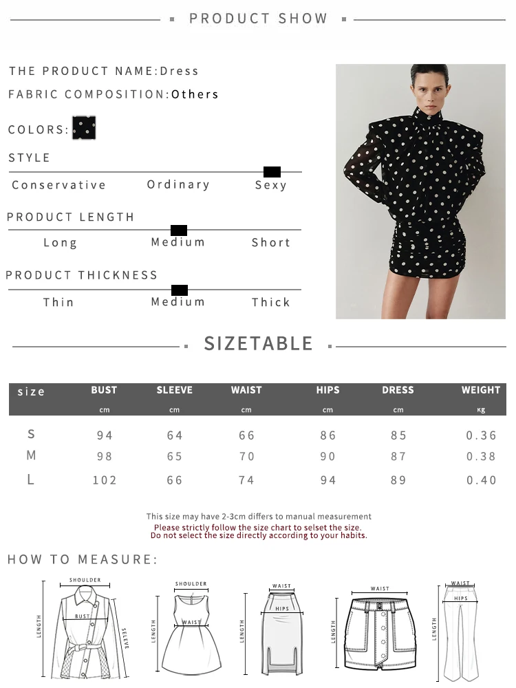 Nibber See Through Mini Dress Woman Turtleneck Mesh Full Sleeve Polka Dot Print Skinny Peach Hip Street Ruched Elegant Bodycon