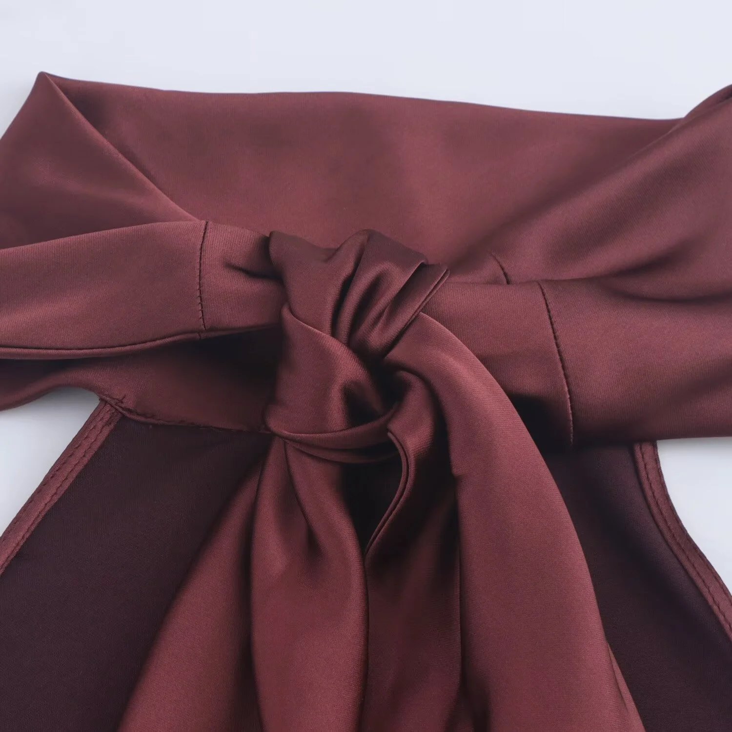 BSAY Dress for Women Fashion 2024 Autumn New Bow Sexy Backless French Elegant Halter Neck Satin Texture Midi Dresses