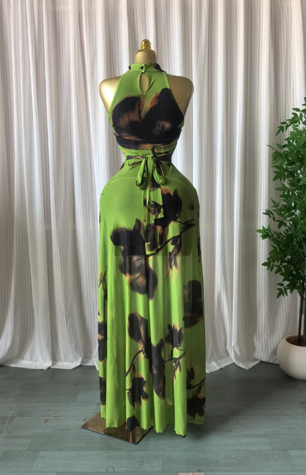 GLCMYAYA Women Printed Sleeveless with Sashes Fit and Flare A-line Maxi Dress 2026 Streetwear Beach Holiday Long Dresses Vestido
