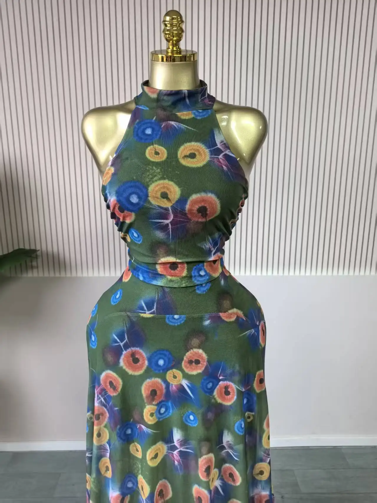 GLCMYAYA Women Printed Sleeveless with Sashes Fit and Flare A-line Maxi Dress 2026 Streetwear Beach Holiday Long Dresses Vestido