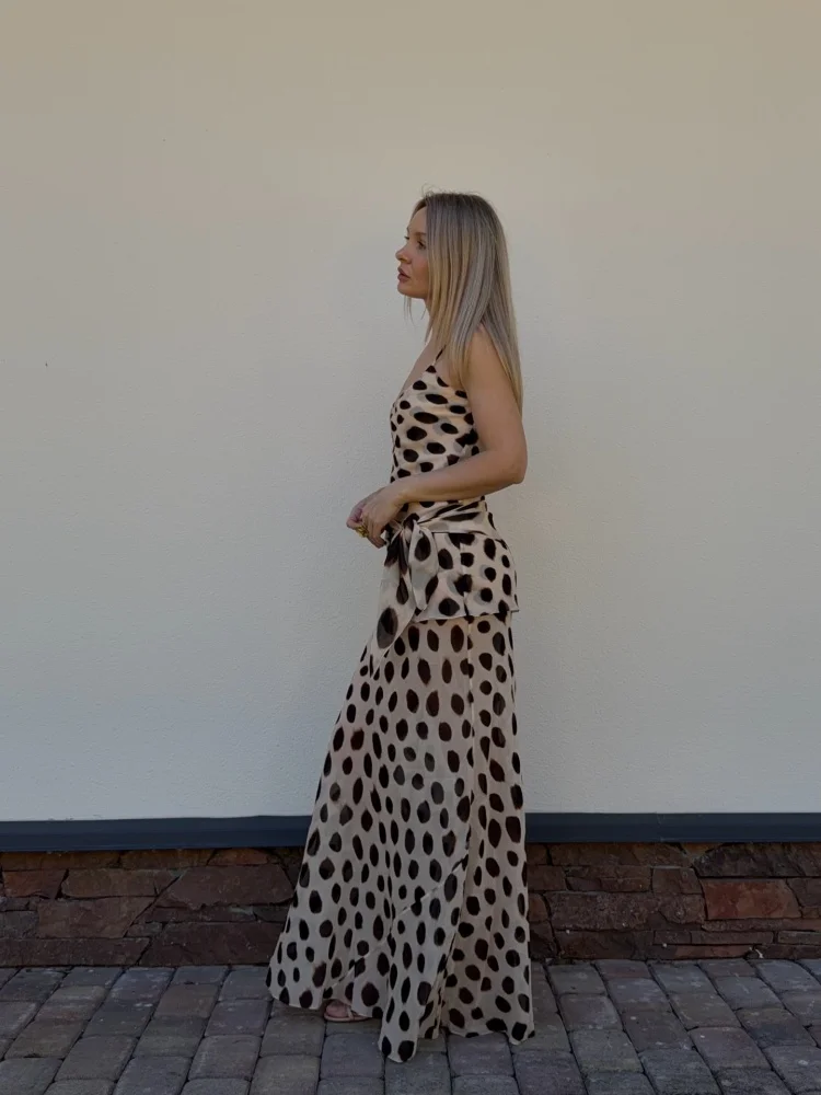 Fashion Polka Dot Patchwork Vestido Women Elegant Spaghetti Strap Slim Fit Bodycon Dresses Summer Vacation Date Club Outfit 2026