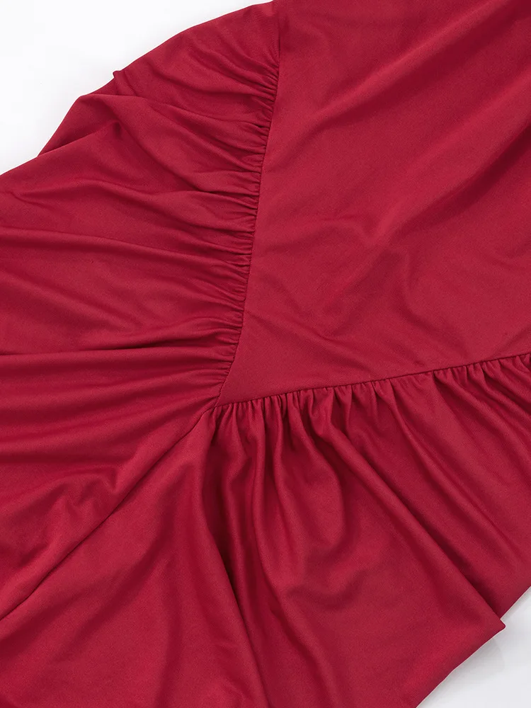 Mozision Halter Ruched Sleeveless Sexy Maxi Dress Women Gown Fashion Slim High Waist Evening Club Party Split Long Dress