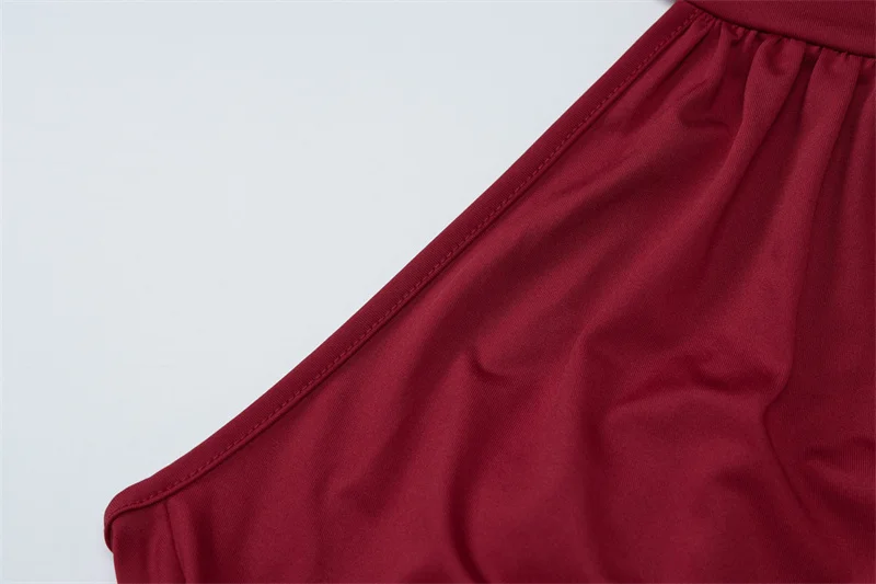 Mozision Halter Ruched Sleeveless Sexy Maxi Dress Women Gown Fashion Slim High Waist Evening Club Party Split Long Dress