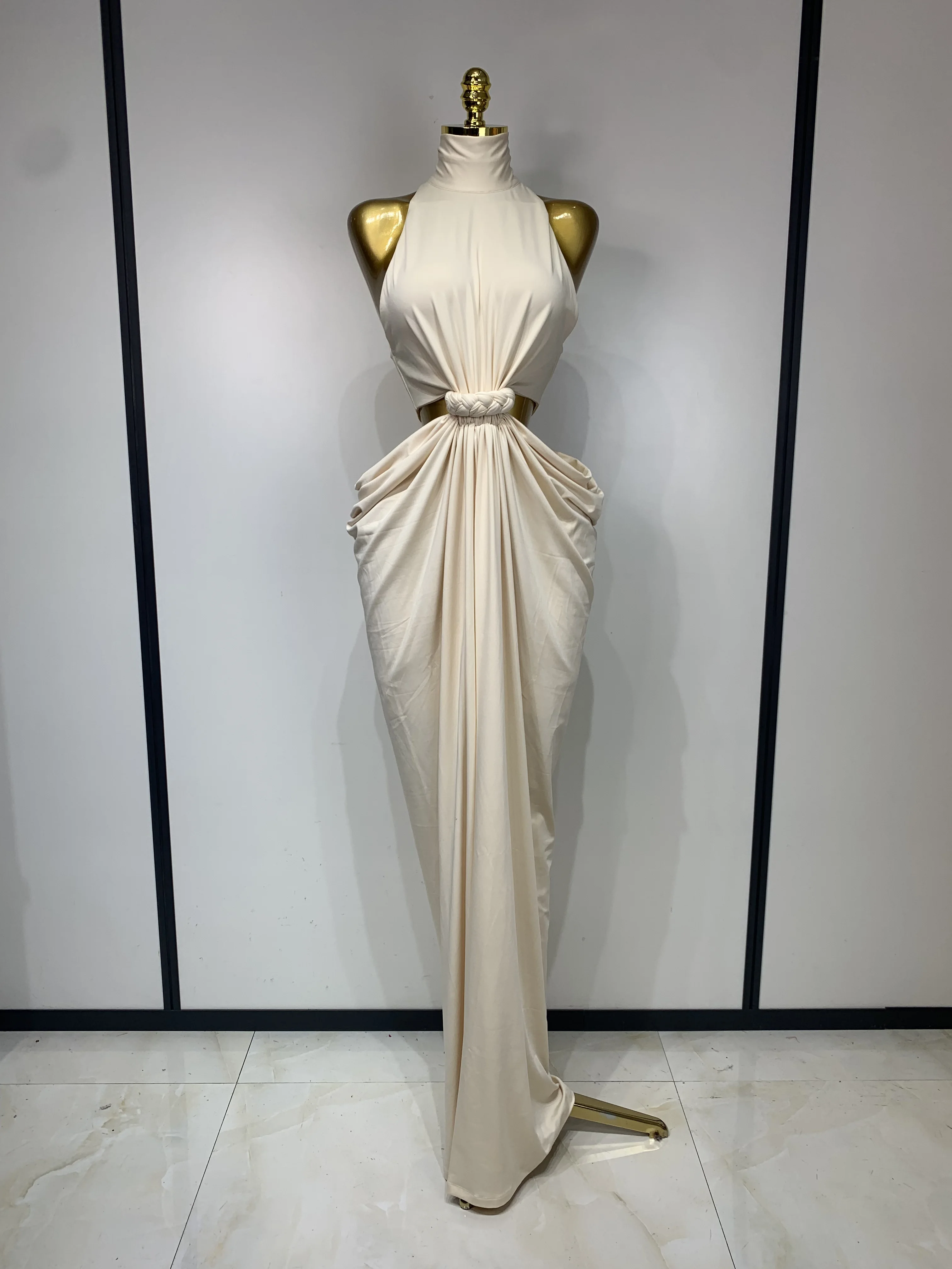 Women Sleeveless Sexy Cut Out Maxi Long Bodycon Dresses Luxury Birthday Evening Party Celebrity Elegant Wedding Guest Dress