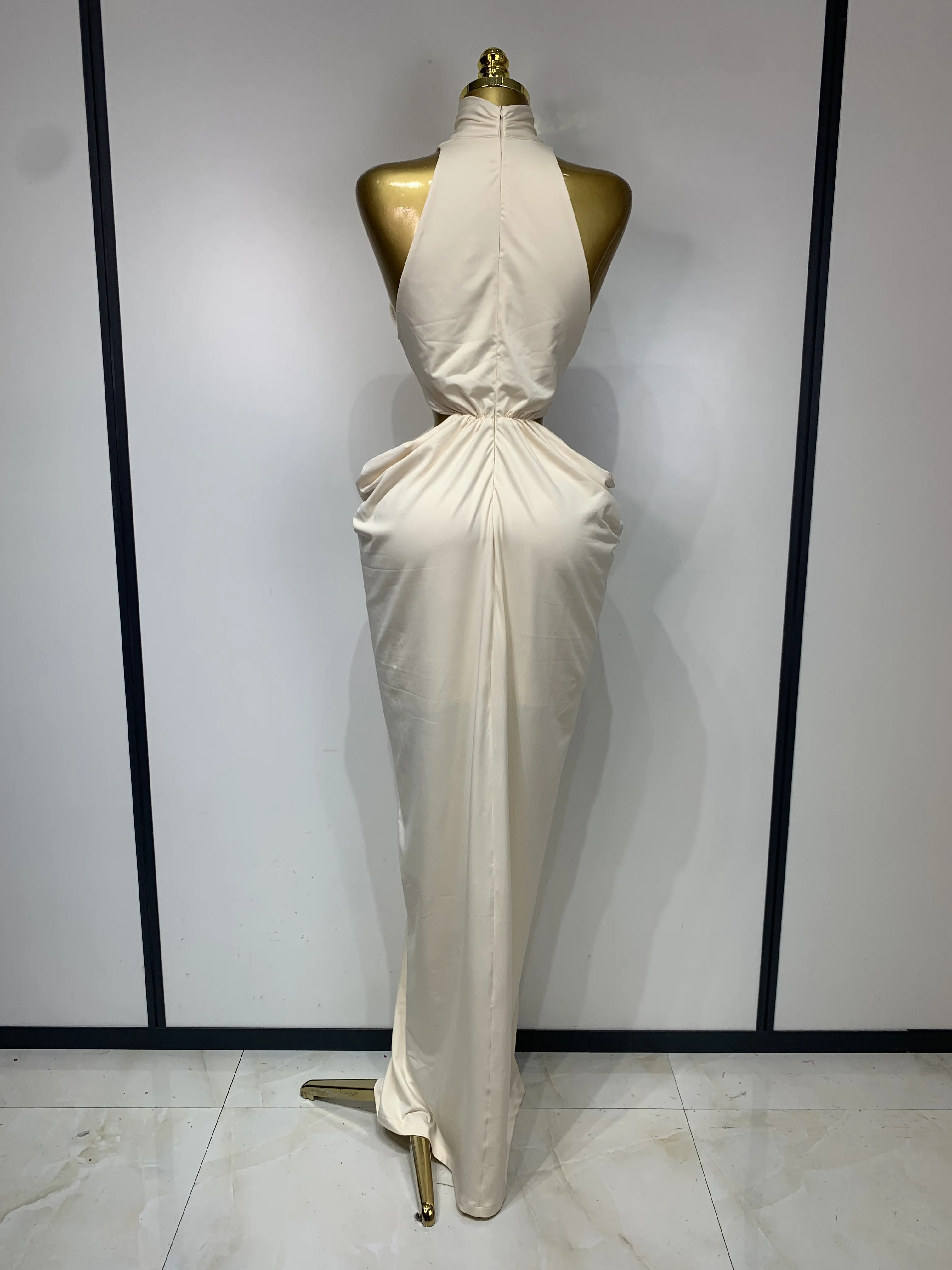 Women Sleeveless Sexy Cut Out Maxi Long Bodycon Dresses Luxury Birthday Evening Party Celebrity Elegant Wedding Guest Dress