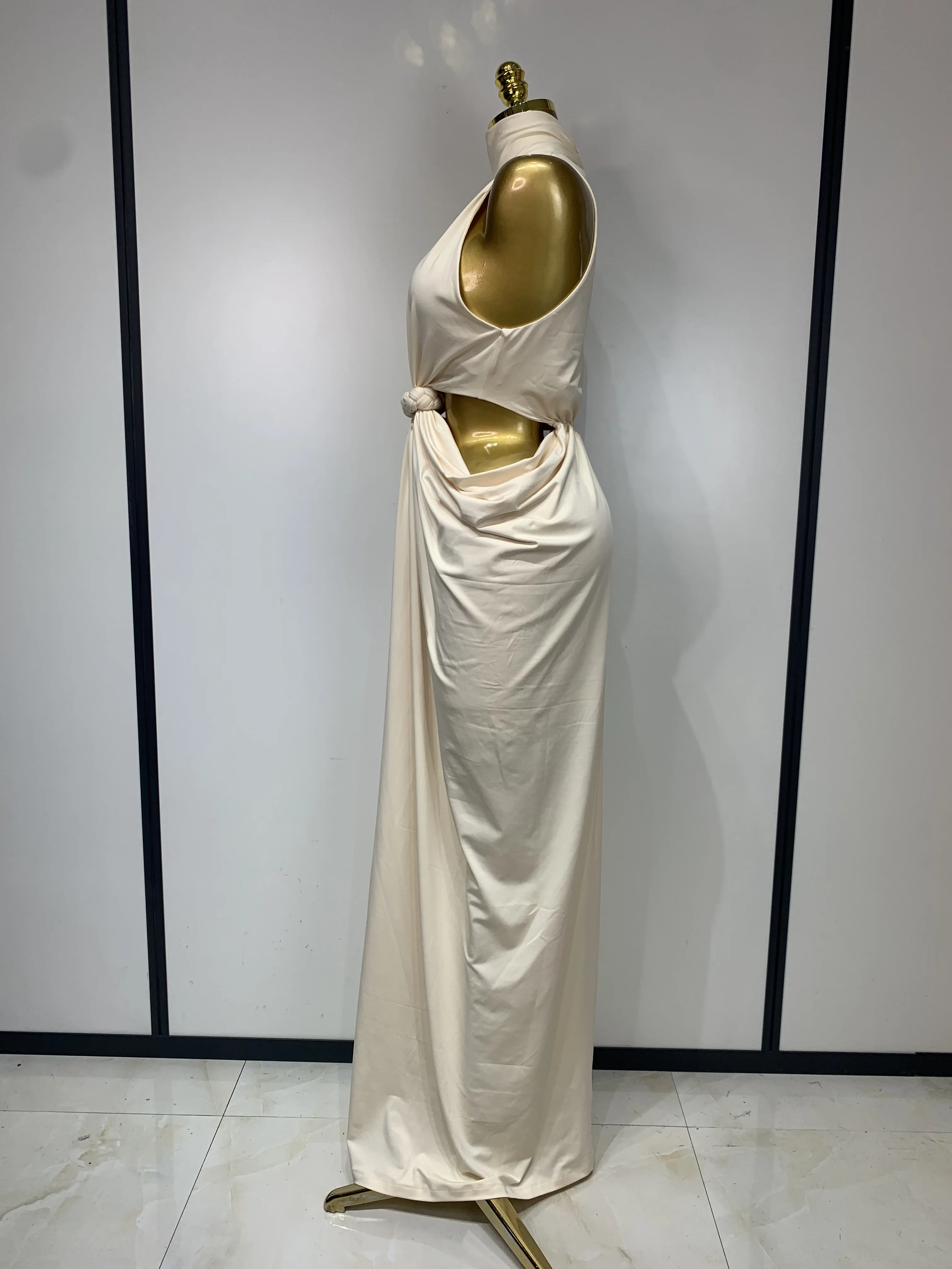 Women Sleeveless Sexy Cut Out Maxi Long Bodycon Dresses Luxury Birthday Evening Party Celebrity Elegant Wedding Guest Dress