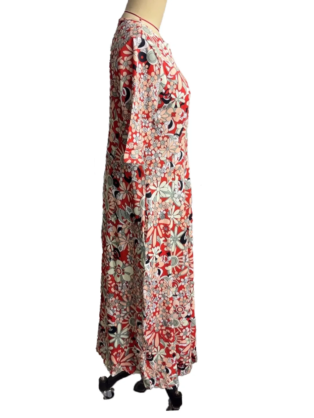 Summer Fashion Vintage Floral Print Boho Party Dresses For Women 2025 Elegant V-Neck Half Sleeve Pockets Beach Long Dress Robe