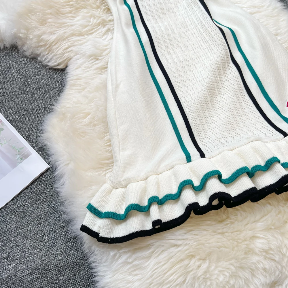 YuooMuoo Brand Fashion Women Knitted Mini Dress Ins Hot Sexy Package Hips Ruffled Party Dress Streetwear Lady Outfits Vestidos
