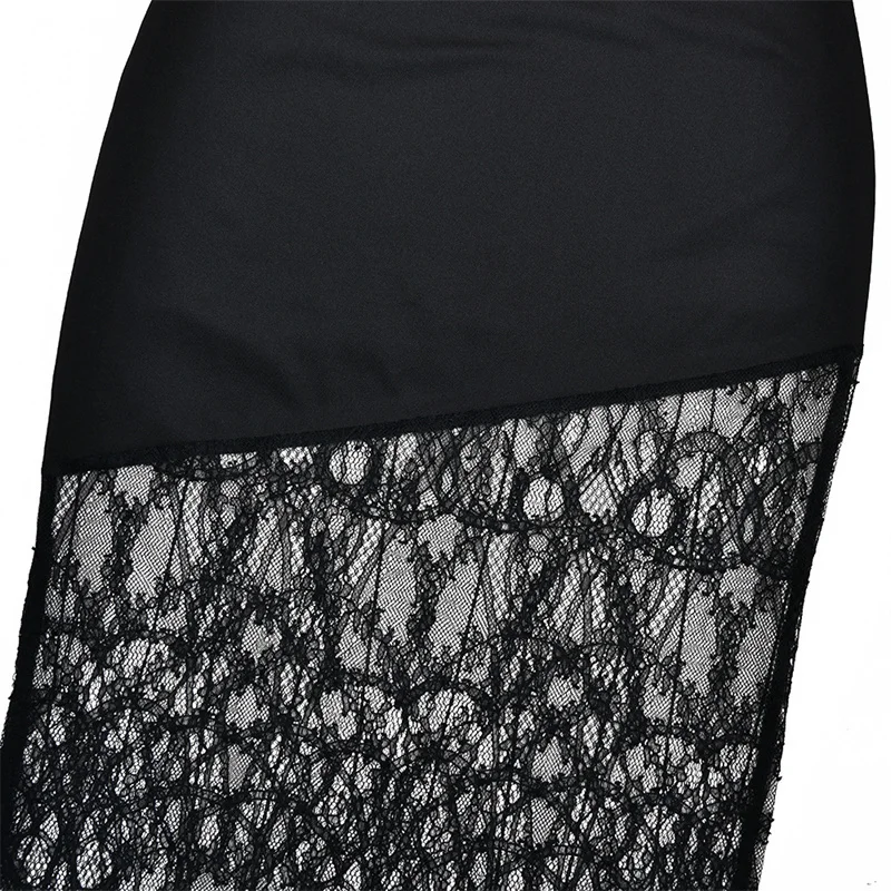 Mozision Lace Backless Sexy Mini Dress Women Gown Elegant See Through Turtleneck Sleeveless Bodycon Club Party Dresses Female