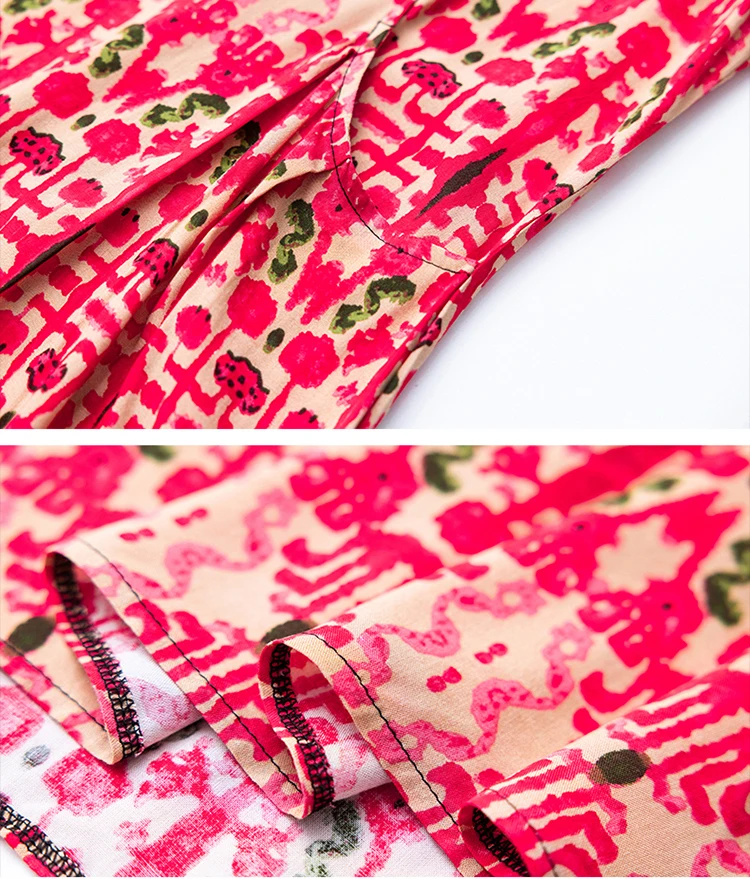 New Hot Fashion 2025 Casual Print Women Summer Dresses For Women Clothing Cotton Vintage Dress Plus Size
