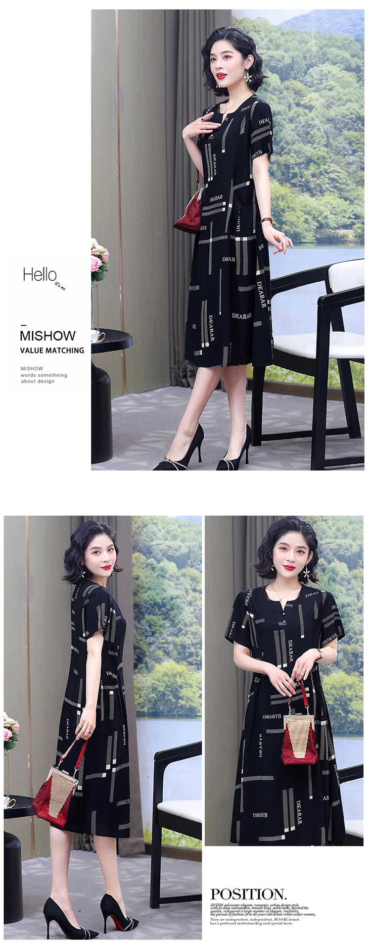 New Hot Fashion 2025 Casual Print Women Summer Dresses For Women Clothing Cotton Vintage Dress Plus Size