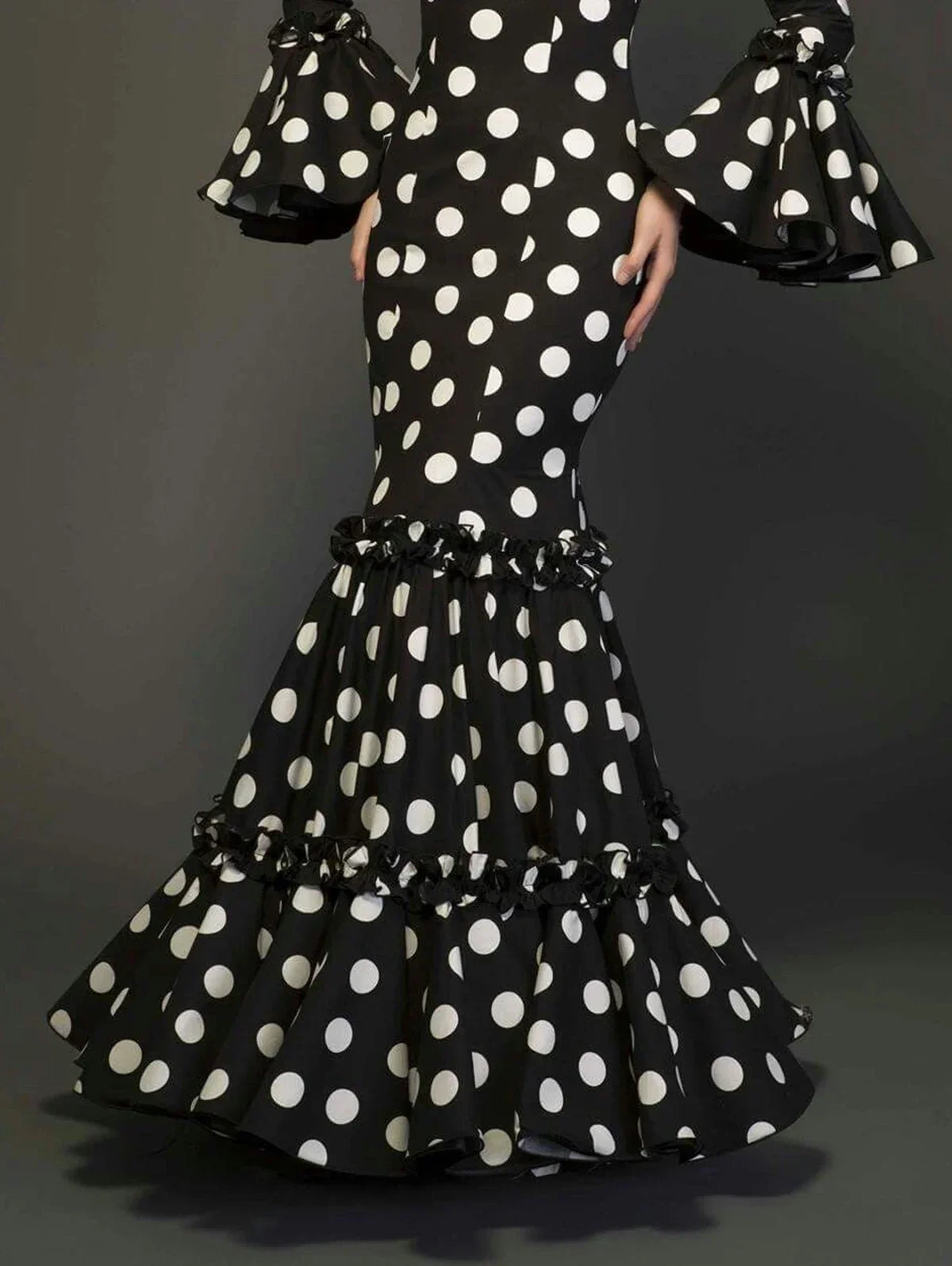 Polk Dot Printed Elegant Mermaid Dress Flare Sleeve Round Neck Party Club Ruffle Wedding Guest Cocktail Formal Dresses 2025