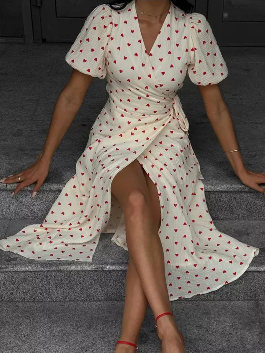 Bornladies Women's 100% Cotton A-Line Midi Dress Summer 2025 Floral Jacquard Elegant Beige Flowy Long Dress for Women