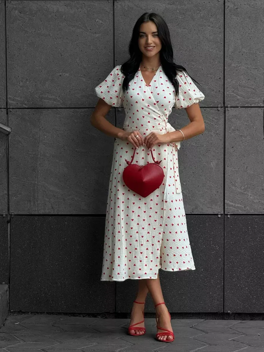 Bornladies Women's 100% Cotton A-Line Midi Dress Summer 2025 Floral Jacquard Elegant Beige Flowy Long Dress for Women