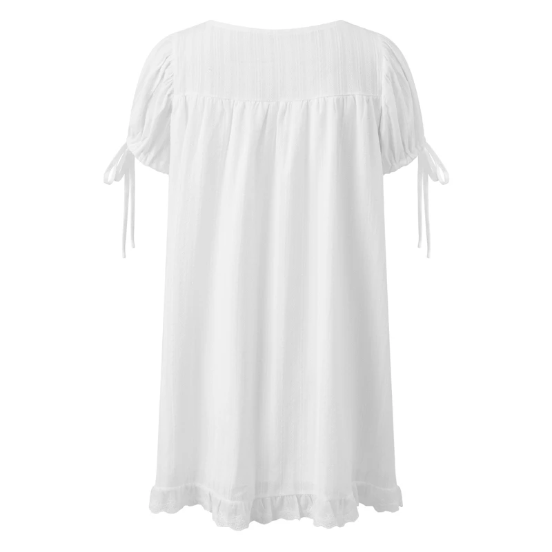Bohemian Puff Sleeve Maternity Dress Women Square Neck A-line Mini Ruffled Dresses Fairy Vintage Loose Fit Flowy Short Dress