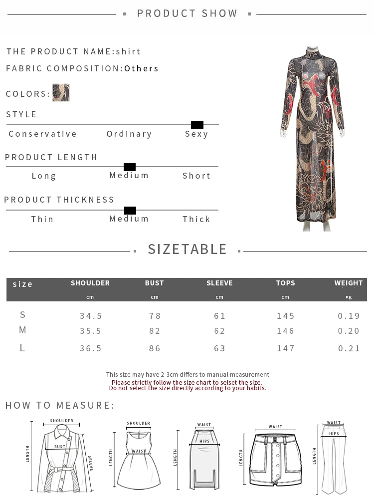 kliou Aesthetic Print Women T-shirts Hipster Autumn Stand Collar Super-Lengthen Slim Tops Mujer Mesh Thin Attractive Streetwear