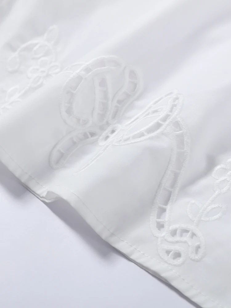Minimalist White Boat Neck Midi Dress Women Elegant Cap Sleeve A-line Flare Eyelet Embroidery Vestido Wedding Formal Party Gown