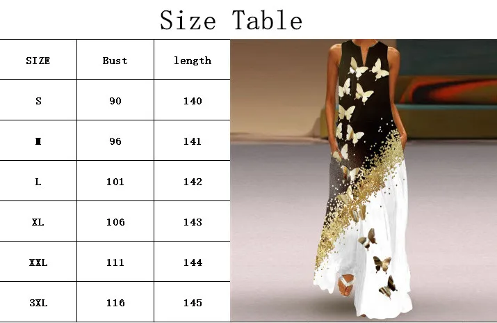 Fashion Lady Summer Long Women's Dress Black Sleeveless Loose Face Print Elegant Party Dresses For Women Casual Beach Dress Robe