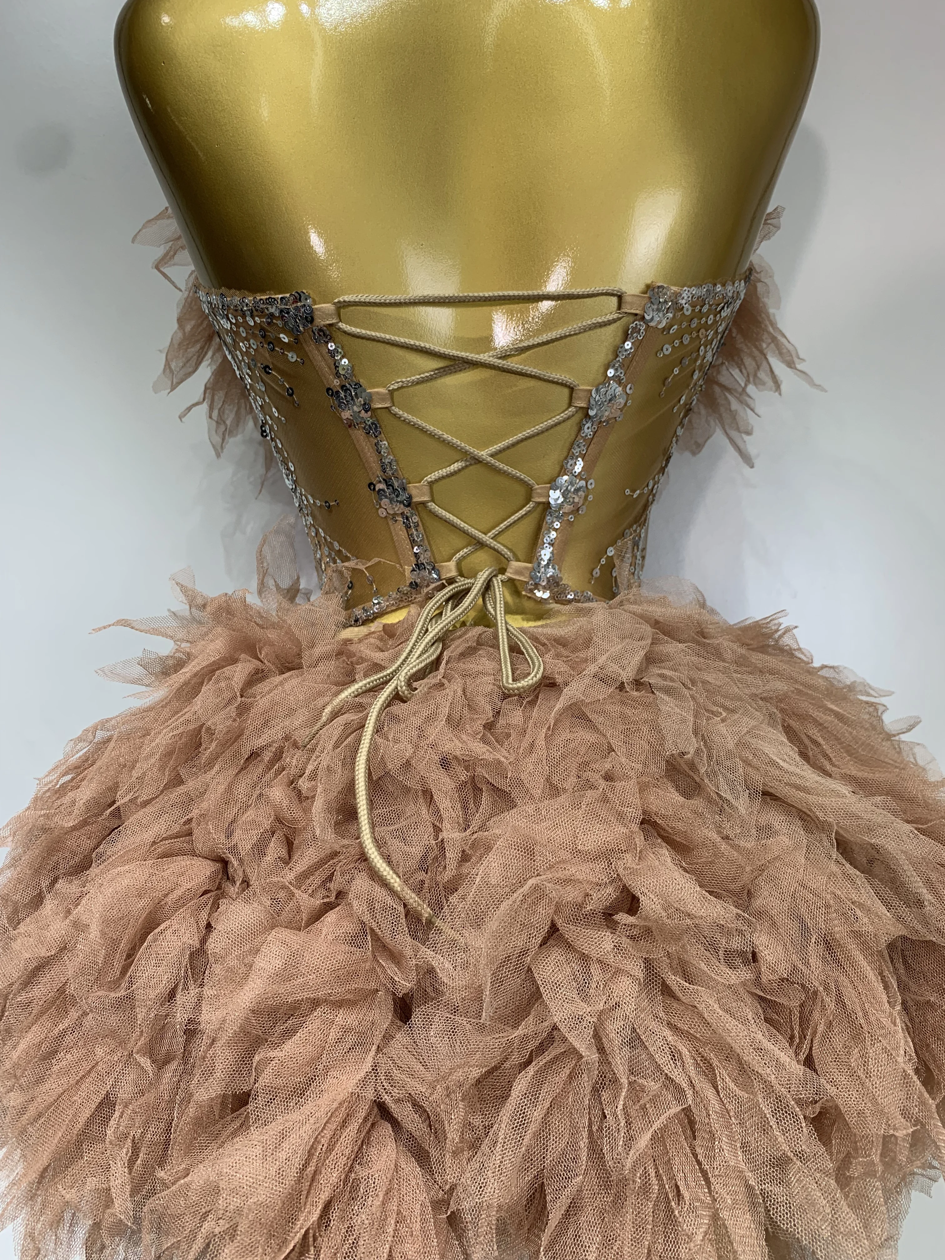 Women Sexy Strapless Mesh 2 Pieces Set Celebrity Nightlcub Party Birthday Photo Shoot Outfit 2025 Prom Gown Birthday Dress